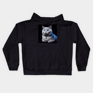 British Shorthair Cat Elegance Kids Hoodie